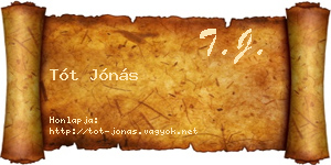Tót Jónás névjegykártya